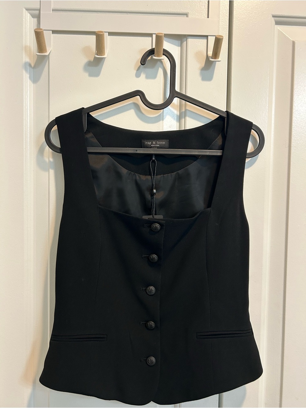 BNWT Rag & Bone Black Mariana Japanese Crepe Vest